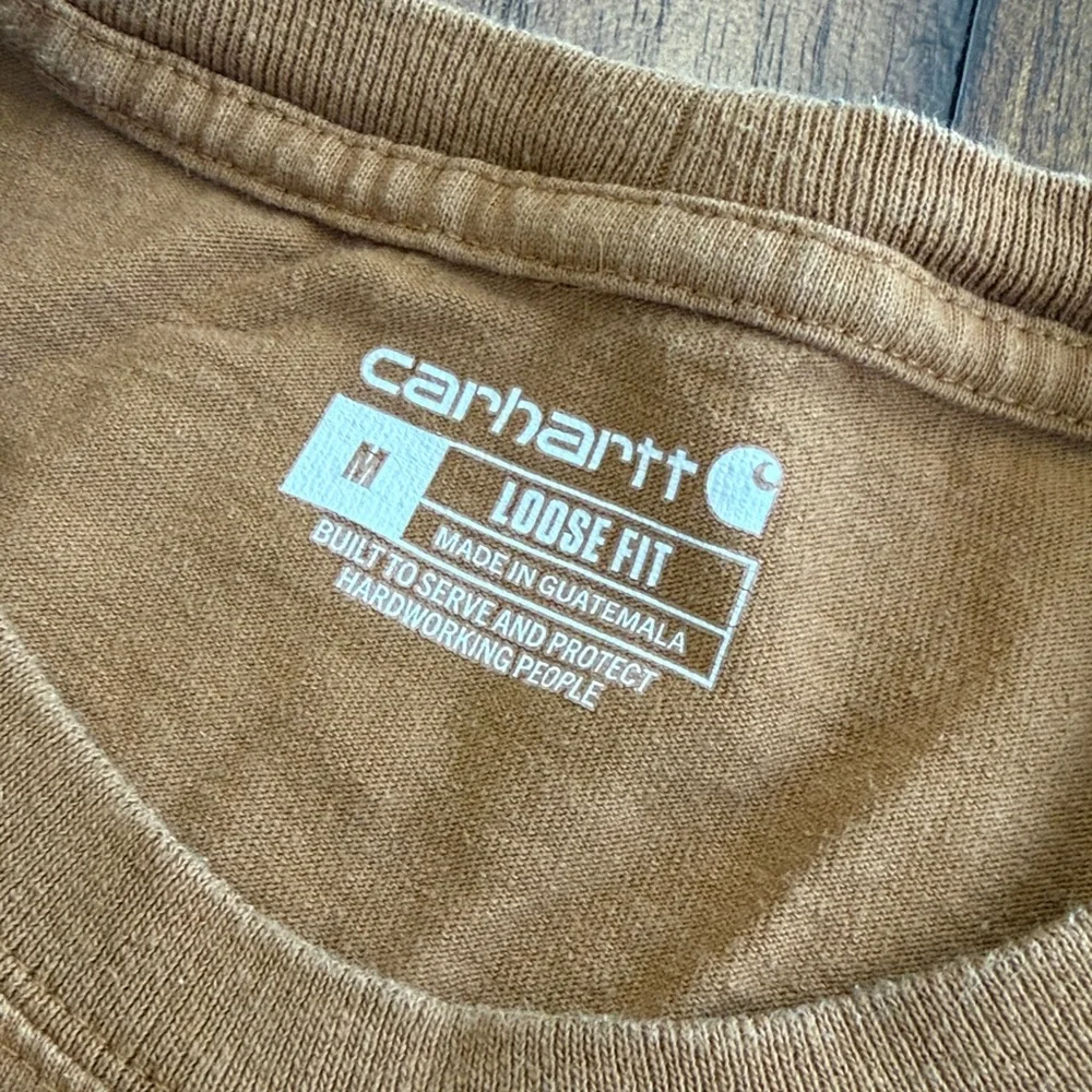 Carhartt medium and Timberland large Brown and Tan Pocket Tees - Picture 2 of 9